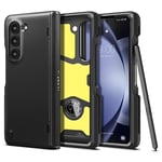 Spigen Slim Armor Pro Case Pen Edition [Buit-in S Pen Holder] Compatible with Samsung Galaxy Z Fold 5 5G - Black