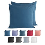 Komfortec 100% cotton cushion covers, set of 2, 80 x 80 cm, super soft premium jersey pillowcase, 150 g/m², cushion cover, deep sea blue