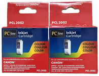 2 PACK OF CANON PC-LINE INKJET CARTRIDGES COLOUR PCL2002 BRAND NEW