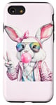 Coque pour iPhone SE (2020) / 7 / 8 Lunettes de soleil aviateur lapin de Pâques mignon Bubblegum Peace Sign