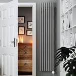 Terma Electric Radiator, Steel, Salt n Pepper, 1800h x 370w (mm) [0.8kw]