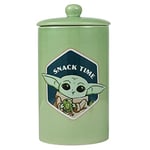 Star Wars for Pets The Mandalorian Snack Time Pot à friandises pour chien | Bocal à friandises pour chien en céramique avec couvercle, passe au lave-vaisselle | Baby Yoda Green | Baby Yoda