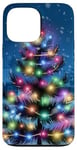 Coque pour iPhone 13 Pro Max Modèle de lumières de Noël décor coloré arbre de Noël mignon