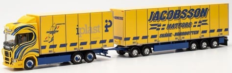 HERPA - Camion porteur avec remorque JACOBSSON – SCANIA CS 20HD 6x2 - 1/87 - ...