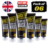 6 x Quick Fix Facials Black Peel Mask 75ml Charcoal Pore Cleanse Treatment