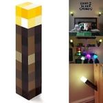 Minecraft Speltillbehör Byggstenar Fackla Nattlampa USB Heminredning Lampa Present