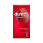 Durex Thin Feel Condoms REGULAR FIT - 1 X Pack of 12 Ultra Thin