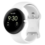 Store silikonklokkeremmer for menn som er kompatible med Google Pixel Watch 1/2 Hvit