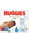 See notes Huggies Pure Extra Care Baby Wipes 99% Pure Water 12 Packs 672 WIPES