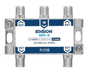 EDISION SDC-4 Répartiteur coupleur d'antenne 4 sorties, compatible avec la Antenne TNT, Satellite, Câble, Radio, Unicable, connecteurs F, Fréquence 5-2400Mhz, Passe DC, Splitter 4 voies