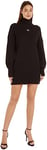 Calvin Klein Jeans Women Sweater Dress Woven Label Loose Long Sleeve, Black (Ck Black), 3XL