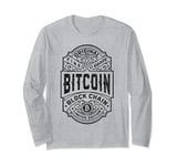 Bitcoin Cryptocurrency Funny Vintage Whiskey Bourbon Label Long Sleeve T-Shirt