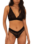 Lemonade Dolls Picot Lace Bralette, Black