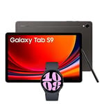 Samsung Galaxy Tab S9 WiFi Android Tablet, 256GBStorage, Graphite, 3 Year Extended Warranty with a Samsung Galaxy Watch6, Bluetooth, 40mm, Graphite (UK Version)