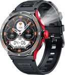 Montre Connect??E Homme Sport Watch: Smartwatch Militaire Avec Appels Bluetooth 1.53" ??Cran Ronde Montre Fitness Homme Avec Lampe De Poche Led Compas ??Tanche 4atm Smart Watch Pour Android Phone Iphone