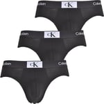 Calvin Klein Slip Homme Lot De 3 Sous-Vêtement Coton Stretch, Noir (Black/Black/Black), M