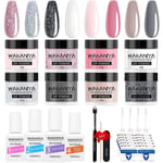 Dipping Powder Nails Set, 8 färger Nude Grey Dip Powder Nail Kit