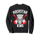 Rockstar King Skull Crown Crossed Guitars Sweatshirt