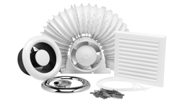 Xpelair Inline Extractor Fan Kit with Timer Bathroom 4" 100mm Shower AL100T