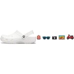 Crocs Classic U, Sabots Mixte Adulte, Blanc (White), 42/43 EU Shoe Charm 5-Pack | Personalize with Jibbitz for, Breloques de Chaussure Mixte Adulte, Voyage, Taille Unique