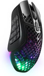 Aerox 9 Wireless-Souris Mmo Sans Fil Perforée-Rgb-Ultra-Légère Et Résistante À L¿Eau-18 Boutons-Bluetooth/2.4 Ghz-Capteur Optique Truemove Air 18K Dpi