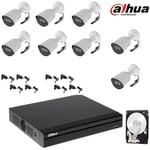 Kit de vidéosurveillance 8 caméras infrarouge 2 mpx hd 500 gb - Dahua