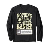 Day On The Ranch, Funny Cowboy Rancher Horsefly Joke Long Sleeve T-Shirt