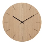 Hemverk - Light Oak veggklokke 38 cm lys eik m/svart viser