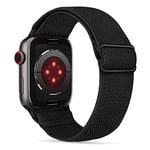 Tasikar Élastique Sport Solo Loop Compatible avec Bracelet Apple Watch 42mm (Serie 10) 41mm 40mm 38mm, Bracelet de Remplacement Compatible avec Apple Watch Serie 10/9/8/7/6/5/4/3/2/1/SE, Noir