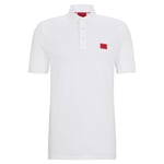 Hugo Mens Polo Shirt - White Cotton - Size Large