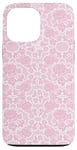 Coque pour iPhone 13 Pro Max Porcelaine rose pâle avec une breloque méditerranéenne pour fille et femme