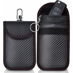 Lot de 2 Mini Etui Anti RFID Cl Voiture Portable, Pochette Anti RFID Cle Voiture, Etui Blocage RFID pour Clef Voiture Keyless, Protection Antivol