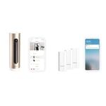 Netatmo Caméra de Surveillance Intérieure Intelligente avec Support Mural & DTG-FR Détecteurs d’Ouverture Intelligents pour Portes et Fenêtres, sans Fil, monoblocs, Lot de 3, détection des Vibrations