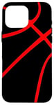 Coque pour iPhone 16 Pro Max Ballon de basket sport noir et rouge