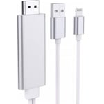 Lightning till HDMI-kabeladapter, iPhone iPad till TV, 1080p