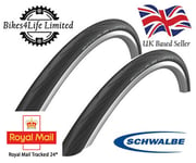 2 Schwalbe Lugano 700 x 28c Black Bike Tyre & 2 Presta Tubes Next Day Delivery**