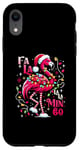 Coque pour iPhone XR Fa LaLa Mingo Flamingo Sapin de Noël Tropical Christmas Lights