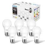 LVWIT Daylight LED E27 Screw ES Light Bulbs, 9.5W A60 Cool White Light Bulbs,75W Equivalent,6500K,Ultra Bright 1055Lm, LED Energy Saving Light Bulb,Non-Dimmable, (Pack of 6)