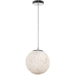 Lampe Suspendue Rétro Lampe à Suspension En Rotin Lampe Suspendue Sphérique Moderne Pour Chambre à Coucher, Café Loft, 20CM, Blanc