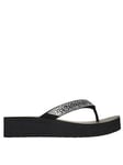 Skechers Vinyasa Wild Daisies Floral Gem Thong W/ Yoga Foam Sandal - Black