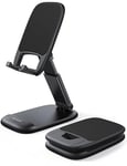 Lamicall Support Téléphone Réglable, Dock Téléphone - Pliable Support Dock pour iPhone 16 Pro Max Plus, 15/14/13/12 Pro Max Plus Mini, XS XR X 8 7, Samsung S10 S9, Huawei, d'autres Smartphones - Noir