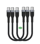 câble USB C vers USB C 30 cm [0,3m Lot de 3] Câble de charge rapide 60W Type C PD Compatible avec Samsung Galaxy S21 / S21 + / S20 + Ultra Note 20, Pixel 4/3 XL, MacBook Air iPad Pro 2020