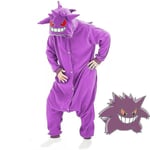 Gengar dräkt heldress pyjamas Halloween jul one piece kigurumi för män kvinnor-WELLNGS XL