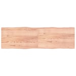 Bordplade 200x60x(2-4) cm naturlig kant behandlet træ lysebrun