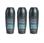 Dove Men Care Clean Comfort Roll-on Deodorant Non Irritant 50 ml Lot de 3, 6