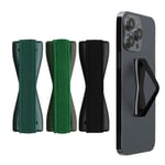 Set of 3x Smartphone Phone Finger Straps Grips - Metallic Teal Dark Green Black 