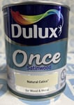 Dulux Once Satinwood One Coat Paint For Wood & Metal - Natural calico - 750ml