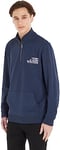 Tommy Jeans Men's Sweatshirt Regular Entry Graphic with Half-Zip, Blue (Twilight Navy), M