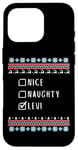 Coque pour iPhone 16 Pro Gentil Coquin Noël Levi Pull Moche