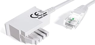 COXBOX Câble DSL 20 m Fritzbox, Speedport, Easybox – Câble TAE RJ45 blanc – Câble VDSL ADSL WLAN avec paire torsadée pour une connexion fiable